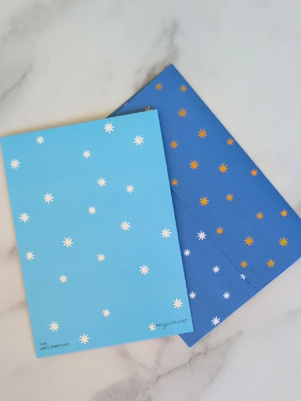 Blue Cake Greeting Card with Confetti and Sequins